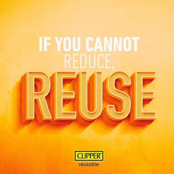 Os isqueiros são produzidos com até 90% de material de re-uso.