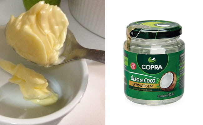 manteiga e embalagem de óleo de coco